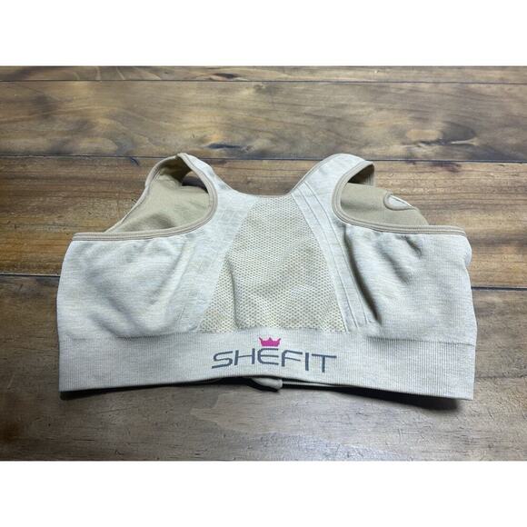 Shefit Perfect Lounge Sports Bra Honey Wheat - 1Luxe Seamless Zipper Front XS - Picture 9 of 10